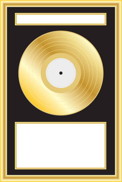 Gold Album Award or Plaque vector art illustration