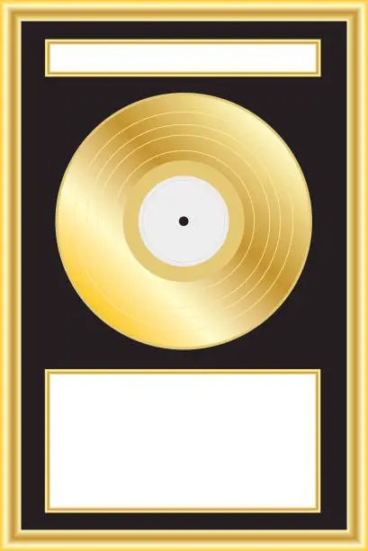 Vector illustration of Gold Album Award or Plaque