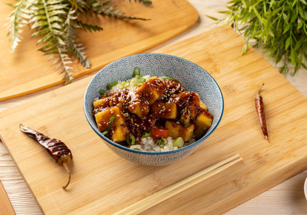 istock Stir fried tofu with spicy sauce 1353808488