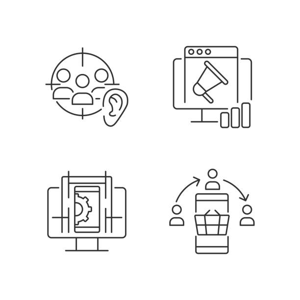 アクティブリスニング イラストのストックフォト