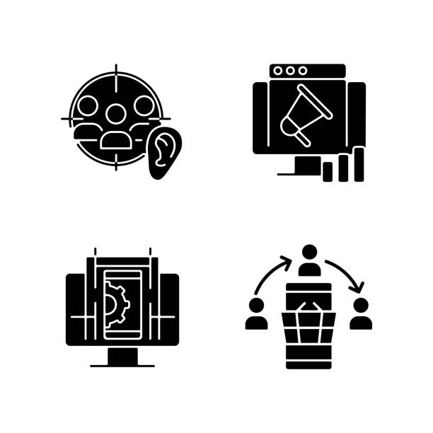 アクティブリスニング イラストのストックフォト