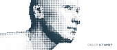 istock Abstract man head made from dots. Side view of dotted face background. Facial recognition. 3D vector illustration. 1353813183