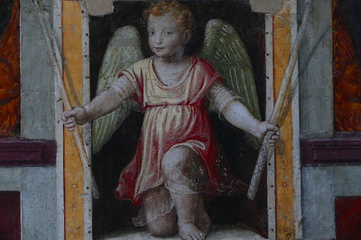 Church of San Maurizio al Monastero Maggiore, Milan\n: fresco of an angel