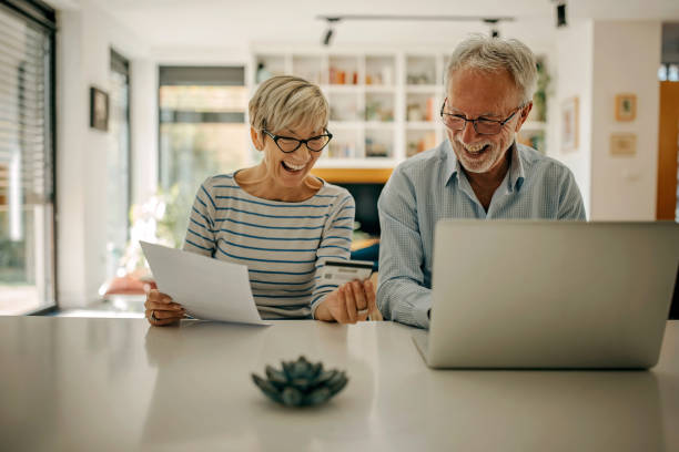 istock Senior couple enjoy together at home 1353815946