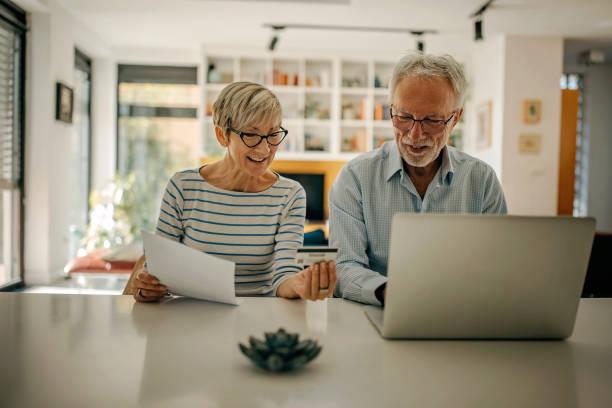 istock Senior couple enjoy together at home 1353815949