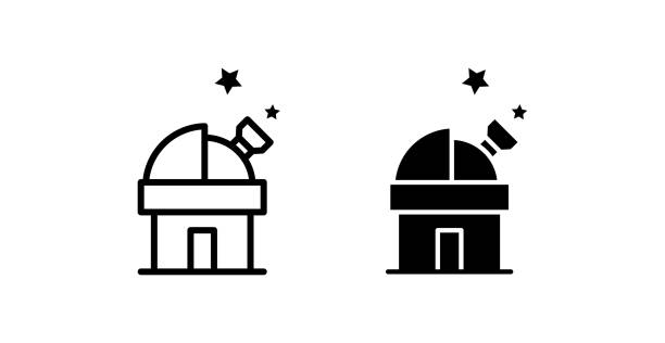 observatory telescope icon - 天文台 幅插畫檔、美工圖案、卡通及圖標