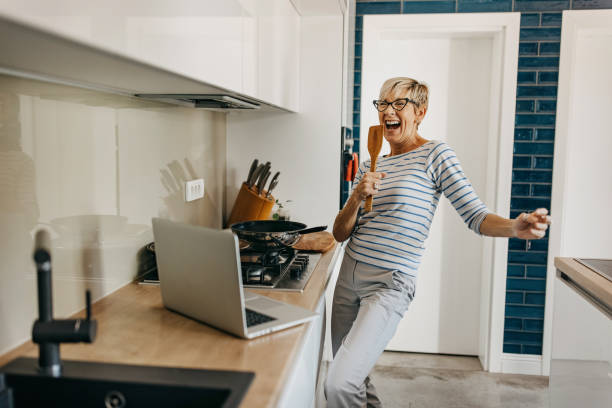 istock Home alone and preparing food 1353816576