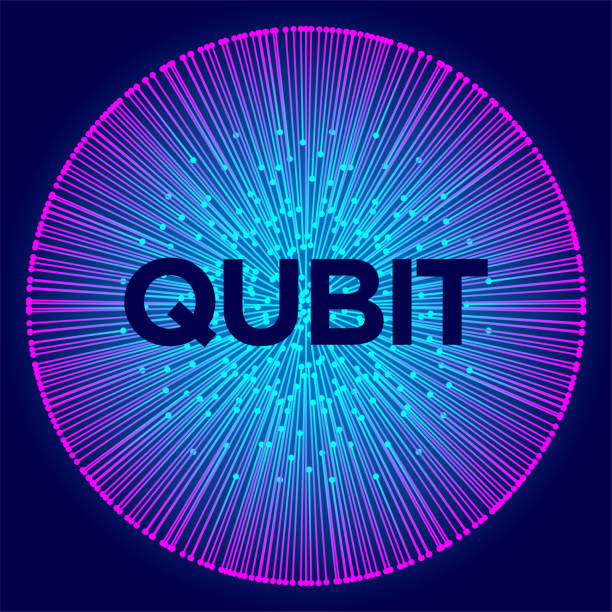 ilustrações de stock, clip art, desenhos animados e ícones de qubit concept representation. visualization of quantum bit, vector concept - quantum computing