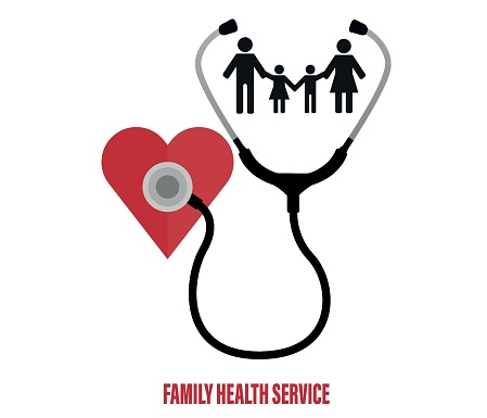 family health service. health concept. healthcare and medicine banner. editable vector.