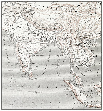 Antique French map of South-East Asia