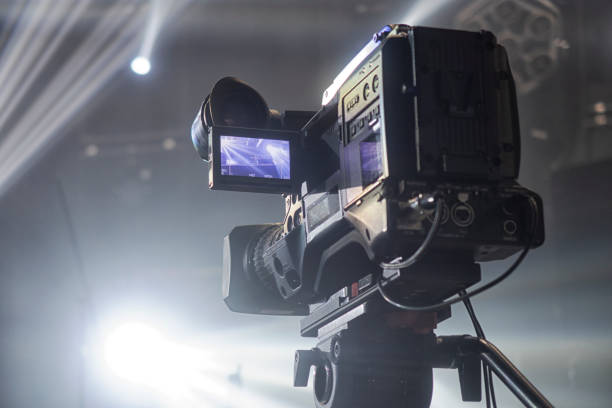 istock television camera. camera in a concert hall 1353822890