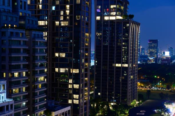 istock Night view of Bangkok cityscape 1353824941