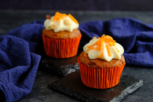 istock carrot cakes in close-up on a dark background 1353830785