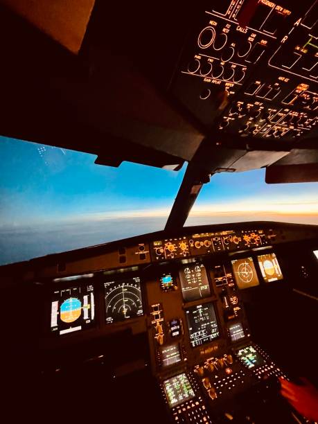 istock View of a cockpit/ Plane at cruising level 1353830897