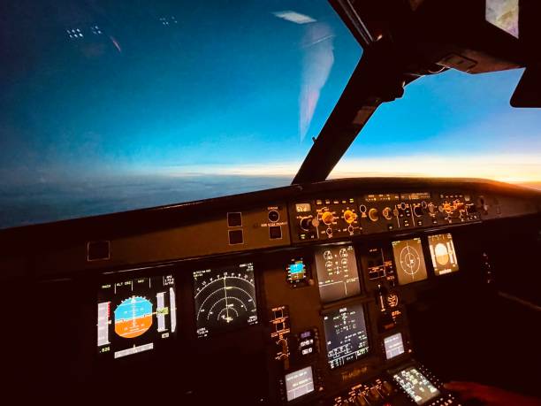 istock View of a cockpit/ Plane at cruising level 1353831026
