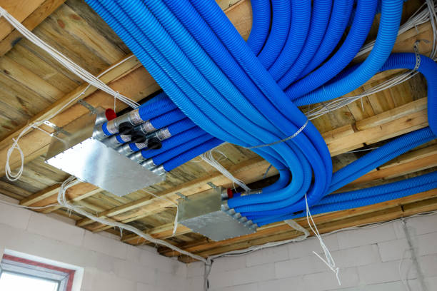 istock modern air ventilation system installation in the new building 1353835416