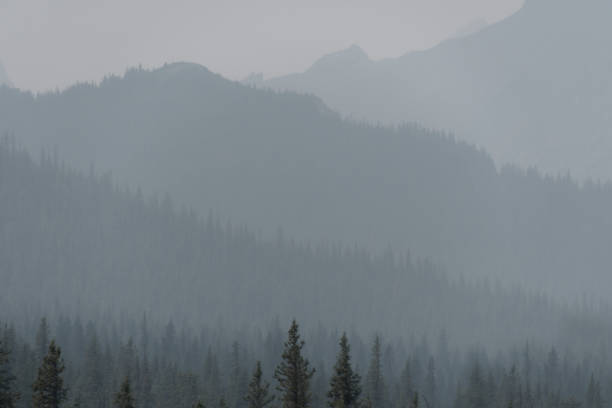 Forrest fires cause smoke to cover the scenic views of Jasper National Park in summer.