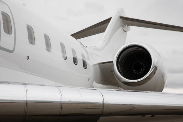 istock Engine of a private airplane, close-up image 1353846001