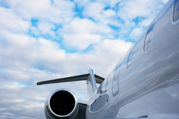 istock part of modern private jet airplane with a tail and wing 1353846280