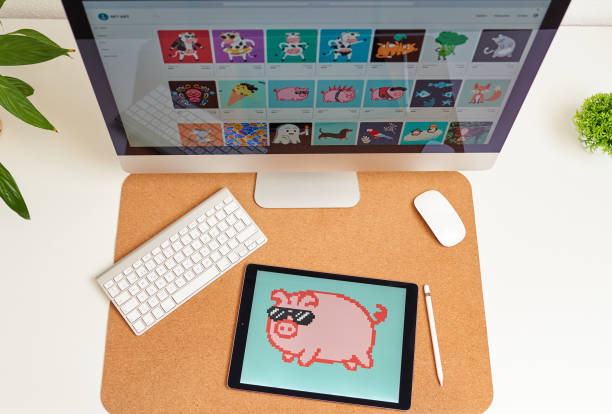 istock NFT on a digital tablet on a desk illustration of a pig 1353849332