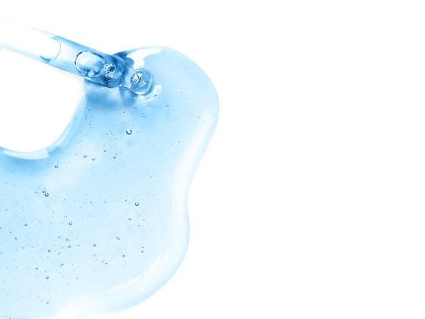 istock Blue texture of a drop of serum 1353853846