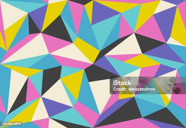 Vector Seamless Geometric Polygon Pattern Stock Illustration - Download ...