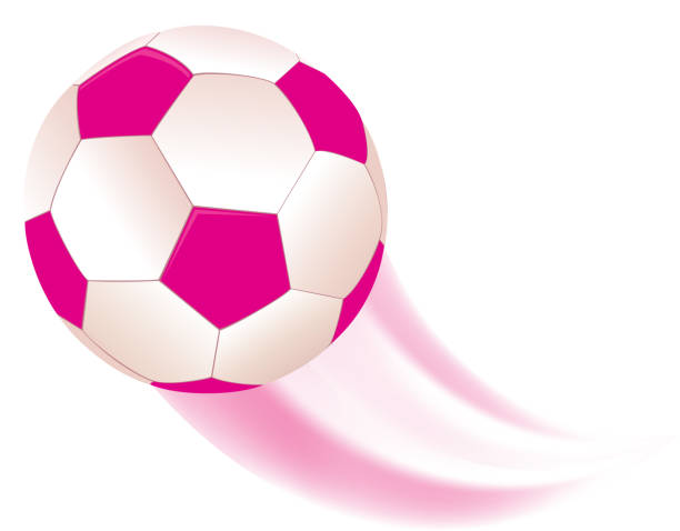 Pink Football, Soccer Ball with Swoosh vector art illustration