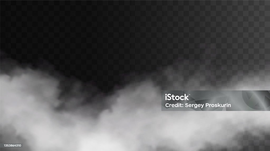 Vector isolated smoke JPG. White smoke texture on a transparent black background. Special effect of steam, smoke, fog, clouds - Royaltyfri Rök vektorgrafik