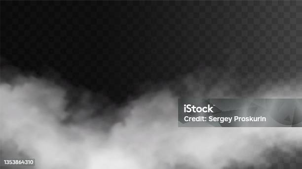 Vector Isolated Smoke Jpg White Smoke Texture On A Transparent Black Background Special Effect Of Steam Smoke Fog Clouds-vektorgrafik och fler bilder på Rök
