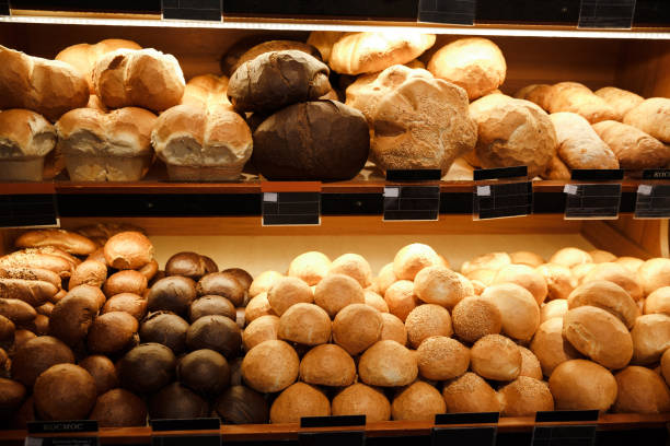 istock Bread and pastries in supermarket bakery 1353865786