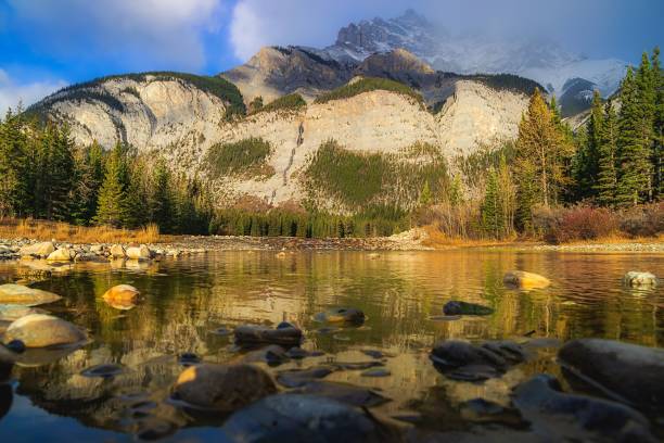 istock Cloudy Sky Over Mountains At A Banff Park 1353867108