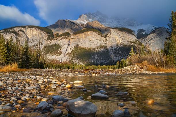 istock Cloudy Sky Over Mountains At A Banff Park 1353867109