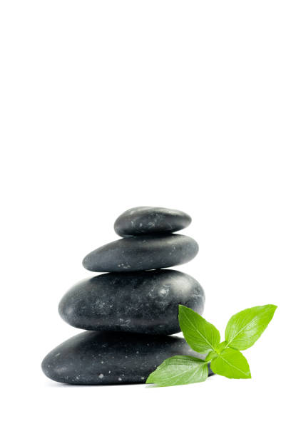 istock Severeal spa stones on white background 1353872746