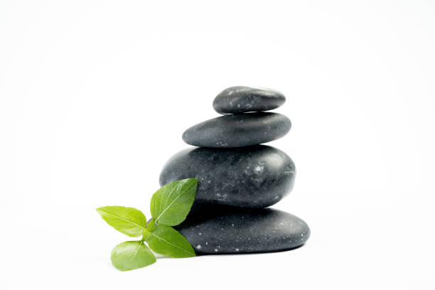 istock Severeal spa stones on white background 1353872748
