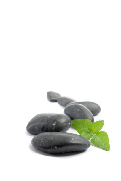 Severeal spa stones on white background
