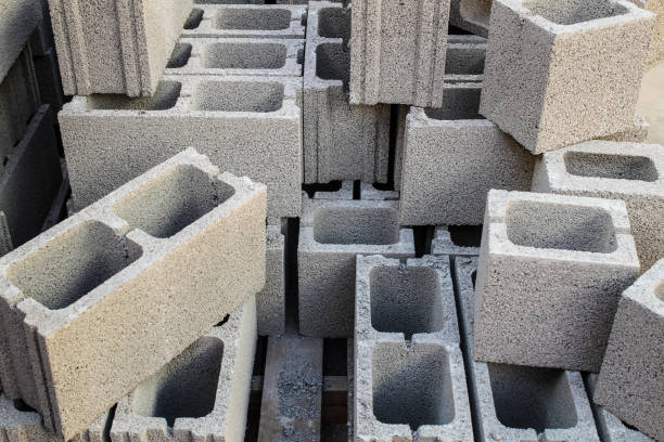 istock Concrete bricks for sale in a warehouse 1353875312