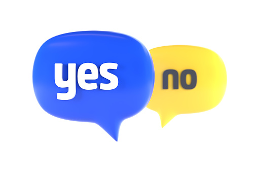 YES or NO Bubble Speech. 3d Rendering
