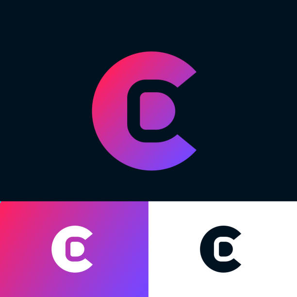 логотип c и d. скрыто d в букву c. - a d stock illustrations