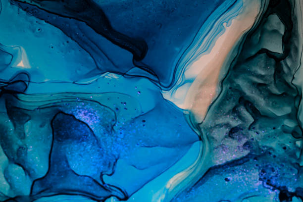 istock Abstract color background, hand drawn alcohol painting, liquid ink technique 1353892920