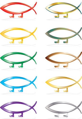 Evolution Or Darwin Fish Stock Illustration - Download Image Now ...