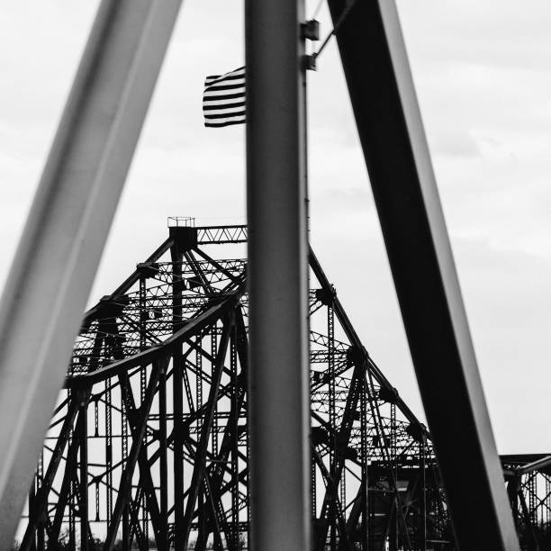 istock American flag on bridge. Vicksburg 1353894310