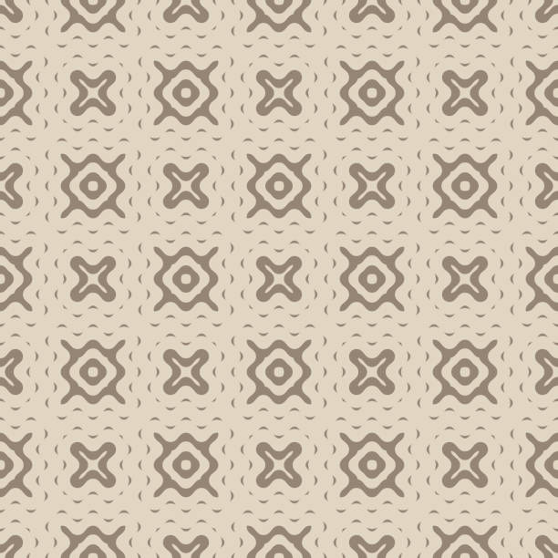 istock Simple vintage ornament. Pattern with liquid and wavy brown, beige shapes 1353895434