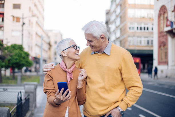 istock Elderly couple taking a selfie 1353896817