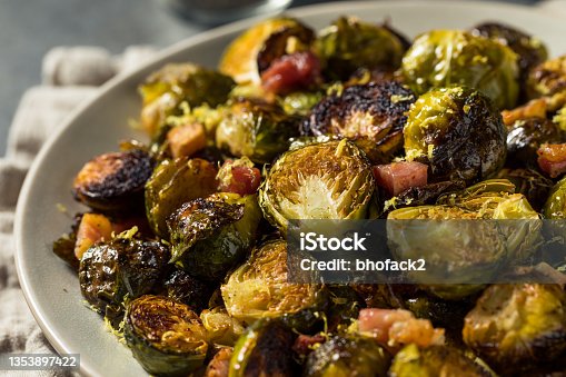 istock Healthy Organic Baked Brussel Sprouts 1353897422