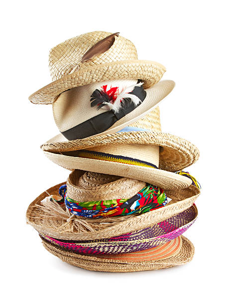 Straw hat on isolated white background.
