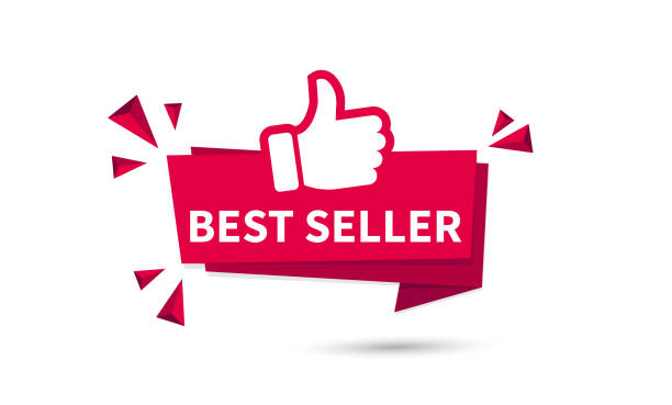 red vector illustration banner best seller with thumbs up vector art illustration