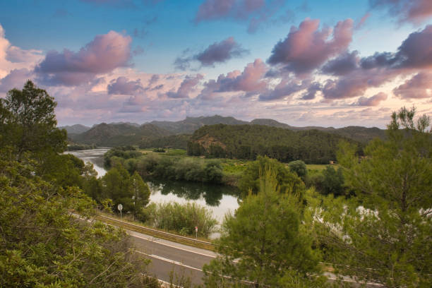 Landscape along the ebro greenway in the province of Tarragona Landscape along the ebro greenway in the province of Tarragona, Spain via verde spain stock pictures, royalty-free photos & images