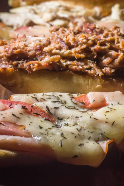 istock bruschettas of different types, food texture, selective focus 1353909384