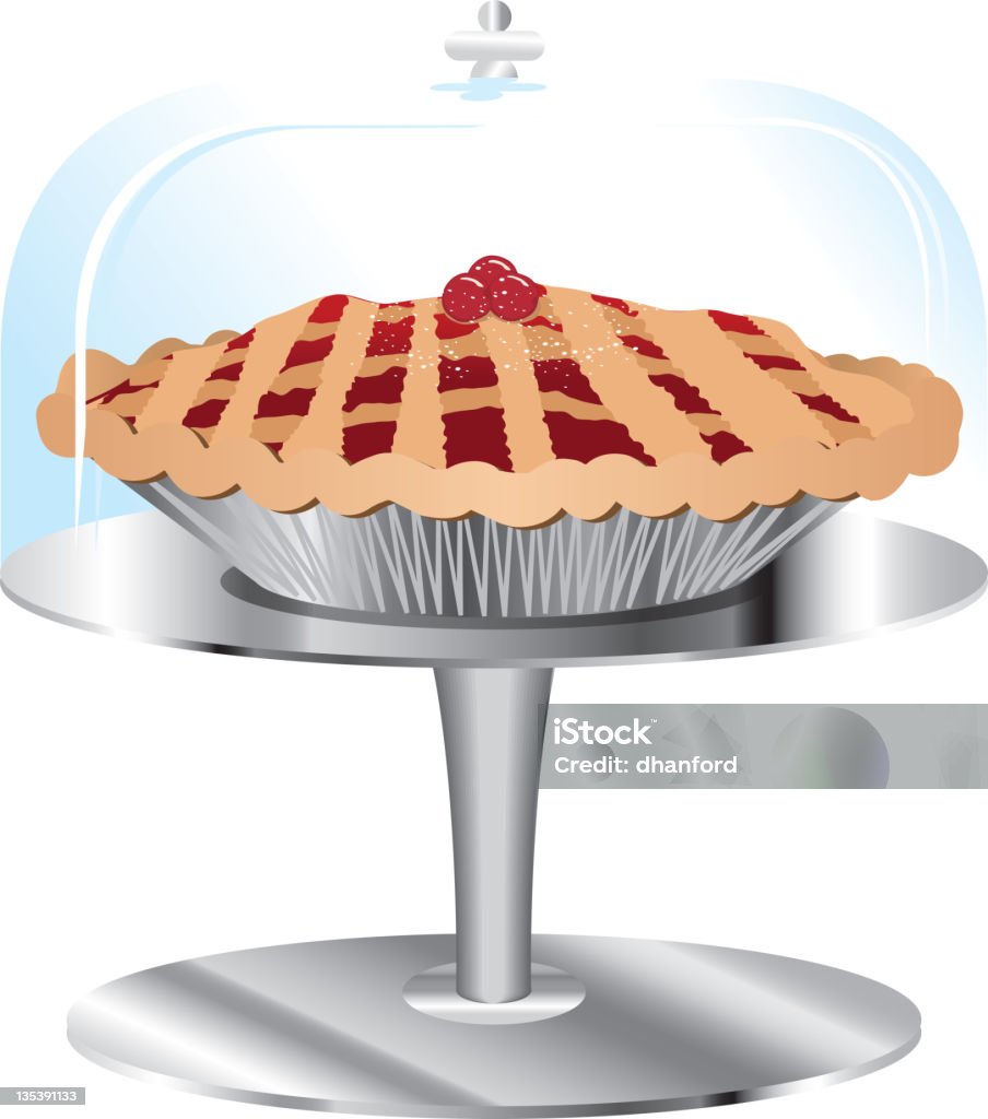 Cherry Pie am stand und Glas-cover - Lizenzfrei Backen Vektorgrafik