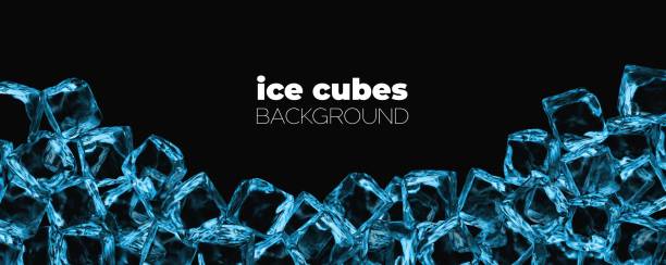 реалистичный фон кубиков льда, хрустальные ледяные глыбы - water cooler illustrations stock illustrations